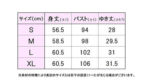 フィラサイズ表 
