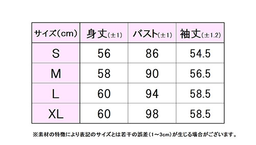 フィラサイズ表 
