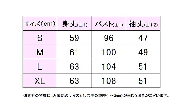 フィラサイズ表 
