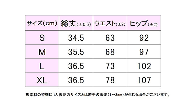 フィラサイズ表 
