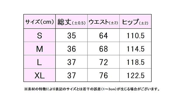 フィラサイズ表 
