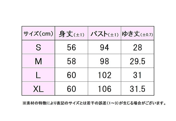 フィラサイズ表 
