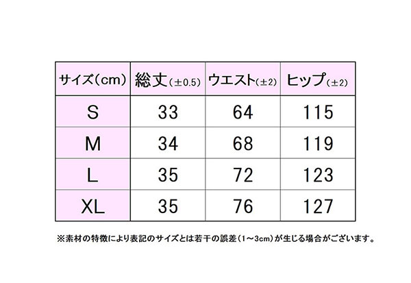 フィラサイズ表 
