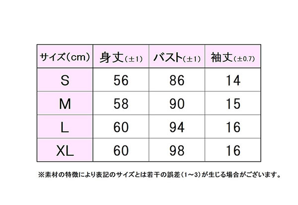 フィラサイズ表 
