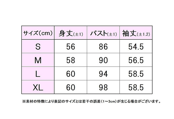 フィラサイズ表 
