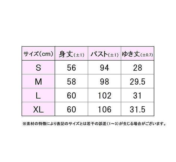 フィラサイズ表 
