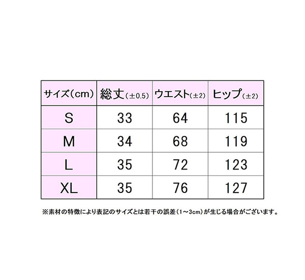 フィラサイズ表 
