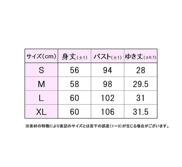 フィラサイズ表 
