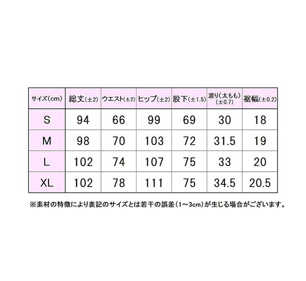 フィラサイズ表 
