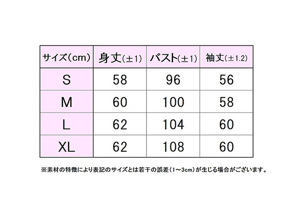 フィラサイズ表 
