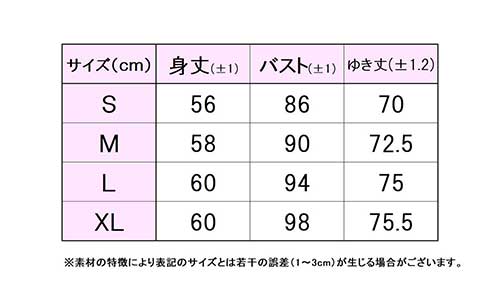 フィラサイズ表 
