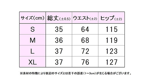 フィラサイズ表 
